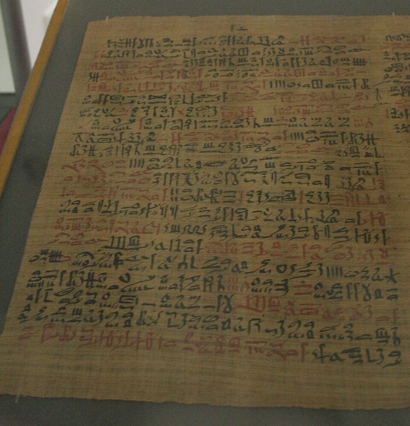 Column 41 of the Ebers Papyrus, an Egyptian medical scroll of about 1550 BCE