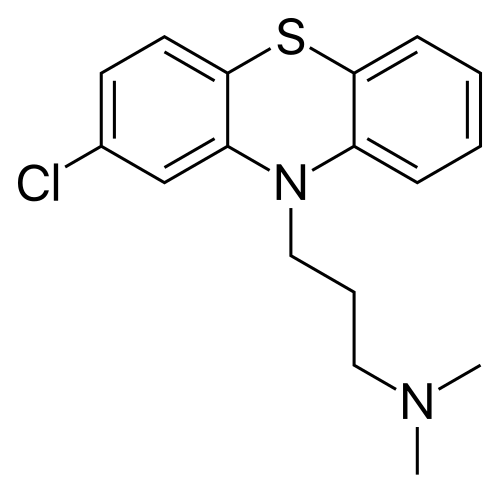 Chemical structure of the antipsychotic chlorpromazine