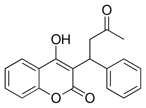 Chemical structure of the anticoagulant warfarin
