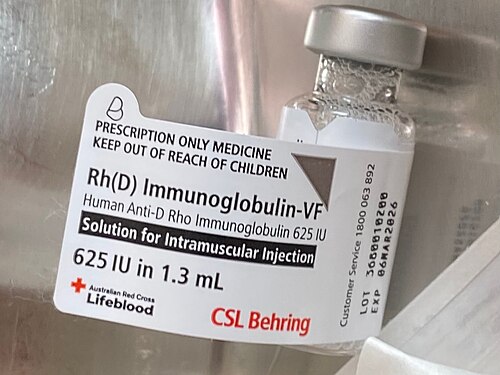 Ampoule of Rho(D) immune globulin