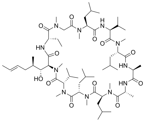 Molecular structure of ciclosporin