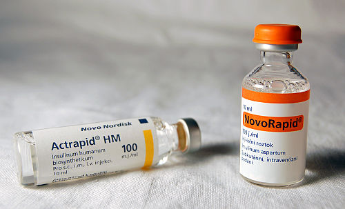 Vials of insulin medication