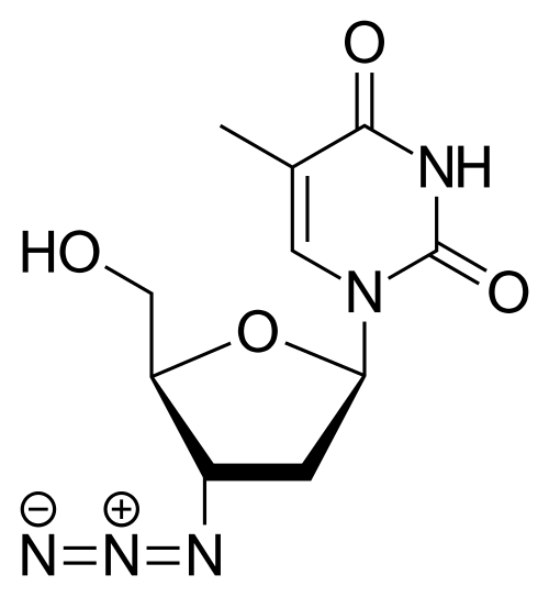 Molecular structure of zidovudine (AZT)