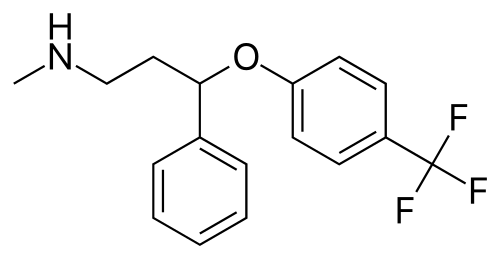 Molecular structure of fluoxetine