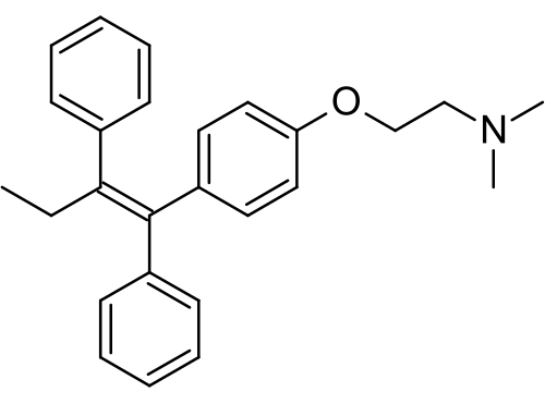 Chemical structure of tamoxifen