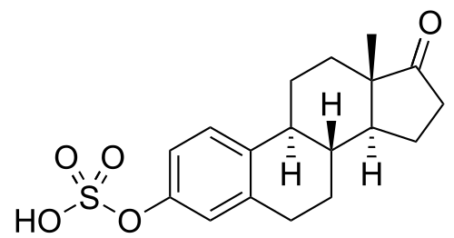 Chemical structure of an estrogen in conjugated estrogens