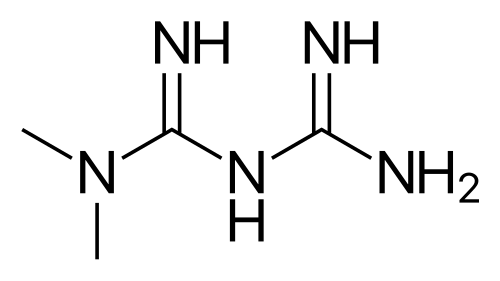 Chemical structure of metformin