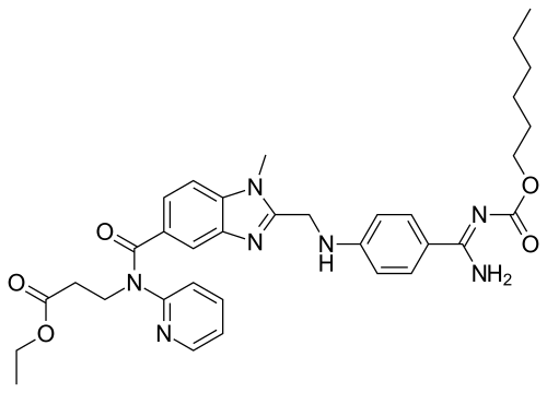 Chemical structure of dabigatran