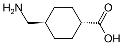 Chemical structure of the antifibrinolytic drug tranexamic acid