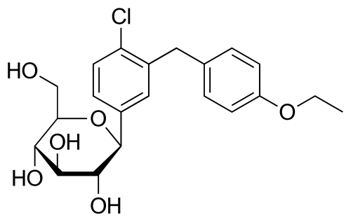 Chemical structure of the SGLT2 inhibitor dapagliflozin