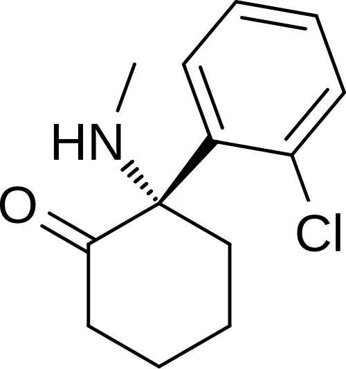 Chemical structure of esketamine, the S-enantiomer of ketamine