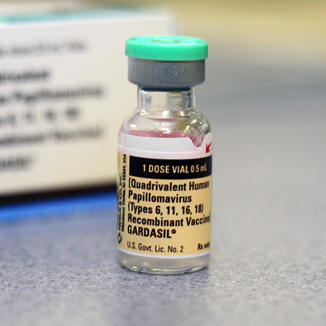 Vial and syringe of an HPV vaccine (Gardasil)