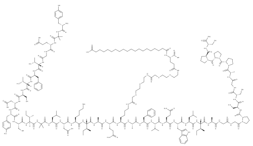 Molecular structure of the dual GIP/GLP-1 receptor agonist tirzepatide