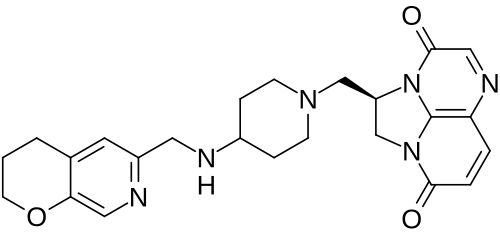 Chemical structure of gepotidacin, a first-in-class triazaacenaphthylene antibiotic