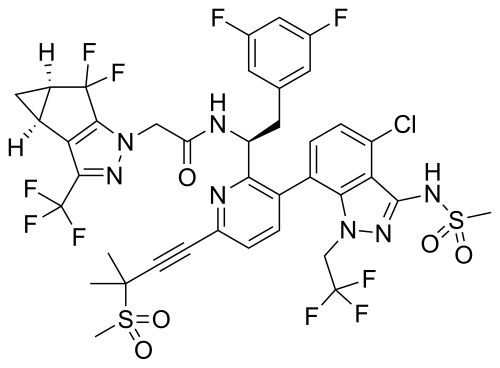 Chemical structure of the HIV capsid inhibitor lenacapavir